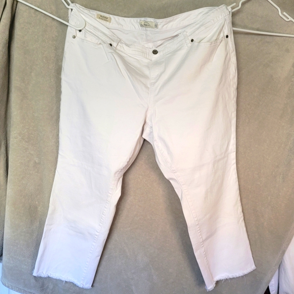 Torrid White Boyfriend Jeans Frayed Hem